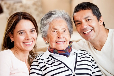 Hispanic family with grandmother